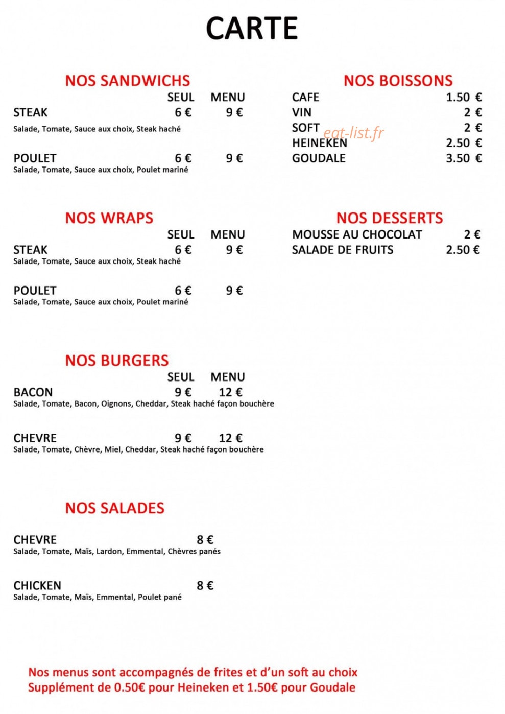 Petit Gourmand — carte page 1