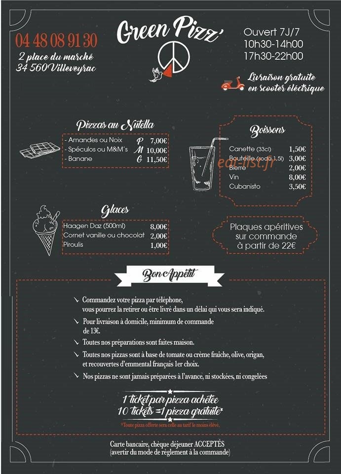 Green Pizz' — carte page 2