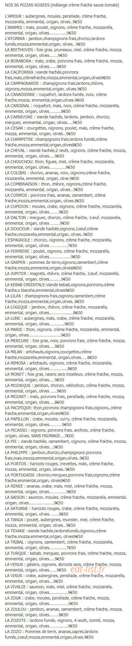 Pizzas au feu de bois — carte page 3