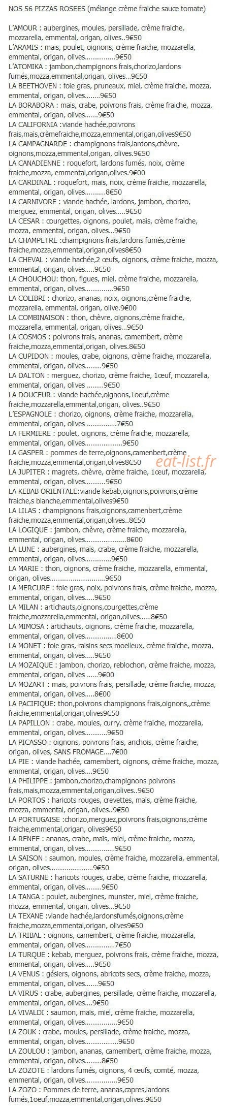 Pizzas au feu de bois — carte page 4