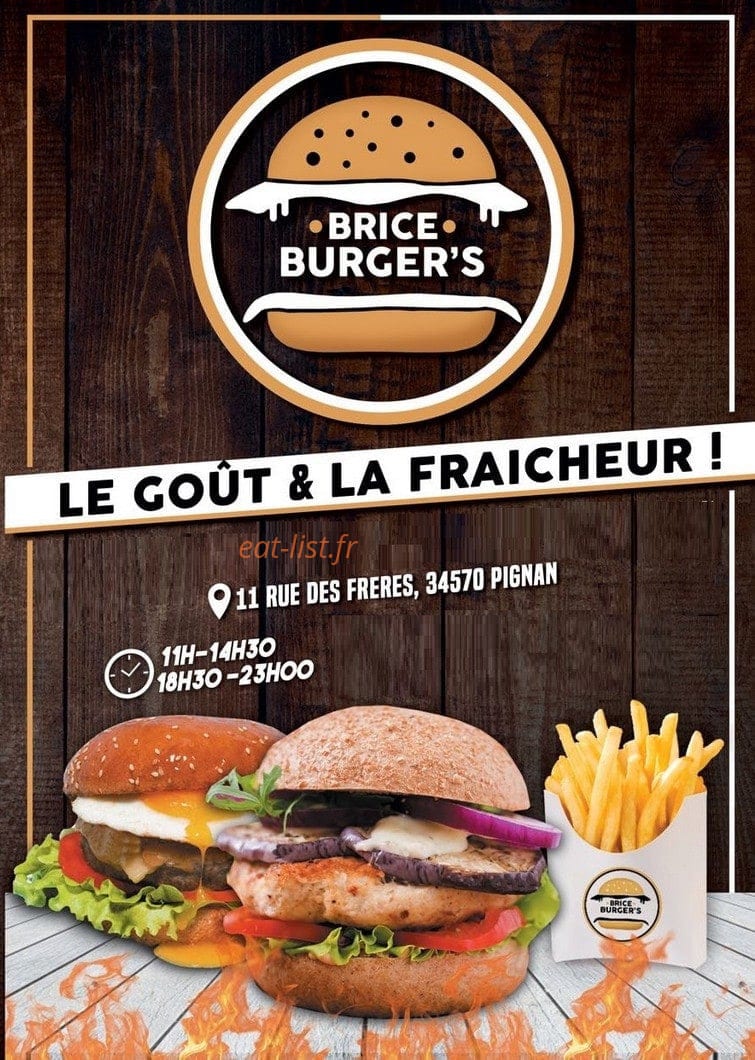 Brice Burger's — carte page 1