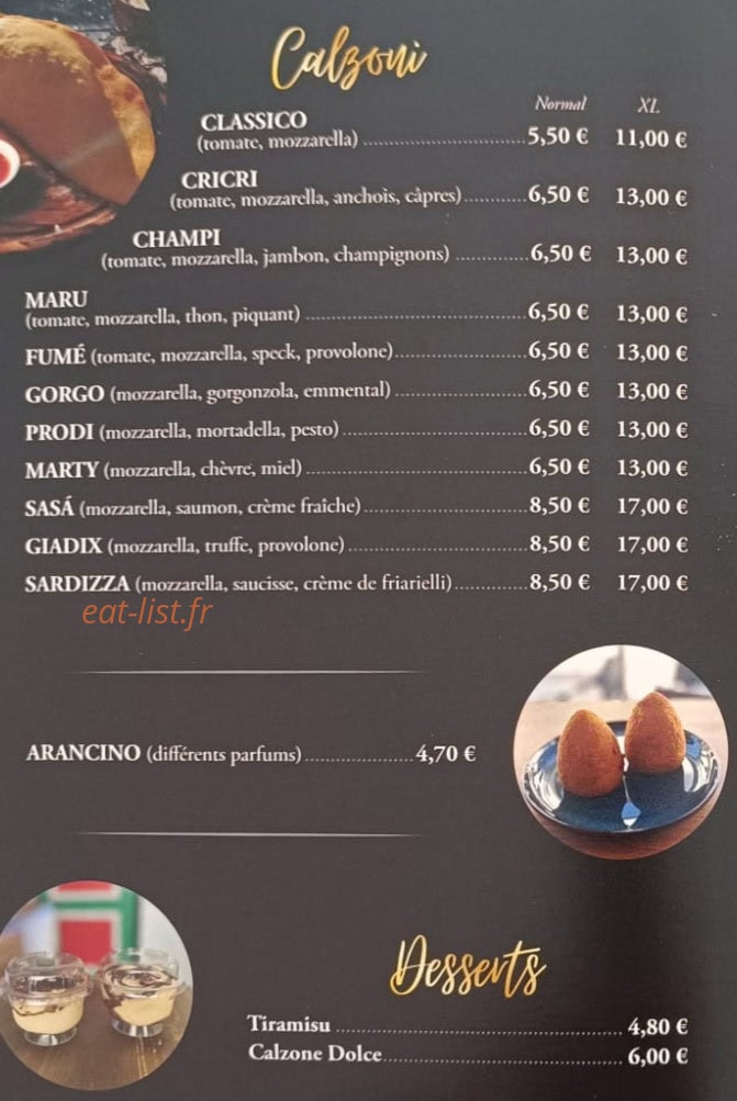 Il Calzone Fritto — carte page 2
