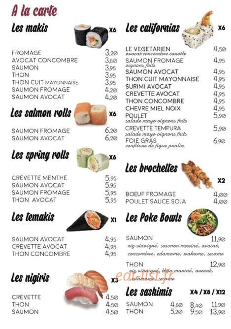 Sushi Mood — carte page 1