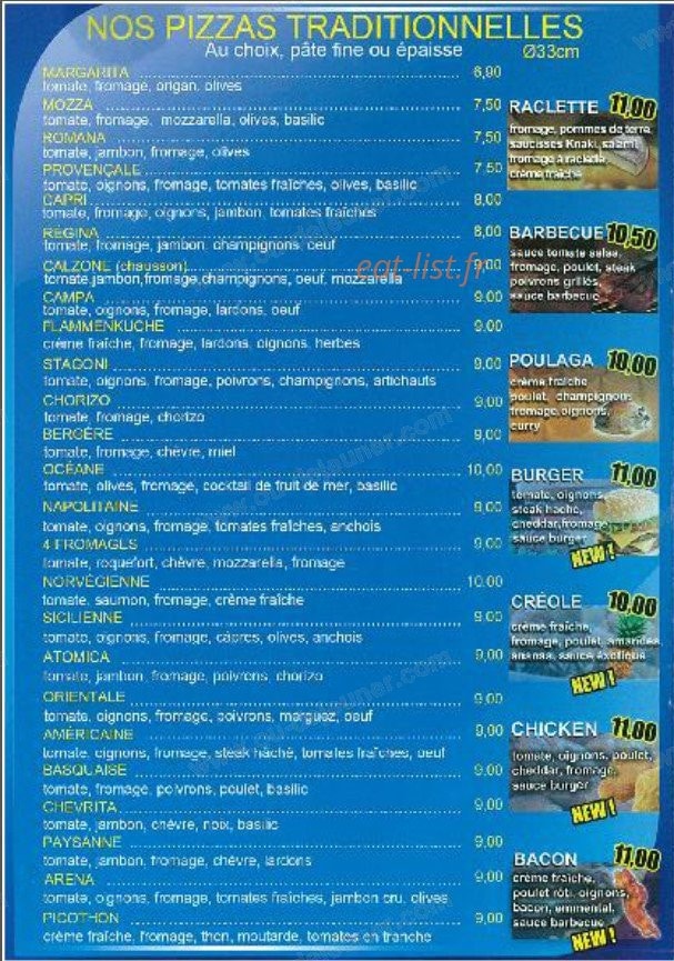 Véd'As Pizza — carte page 2