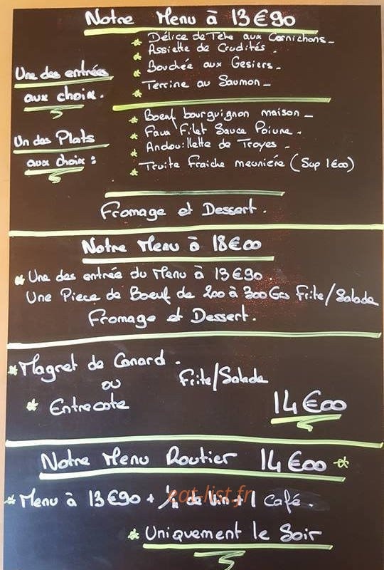 Restaurant le pont de barre — carte page 1