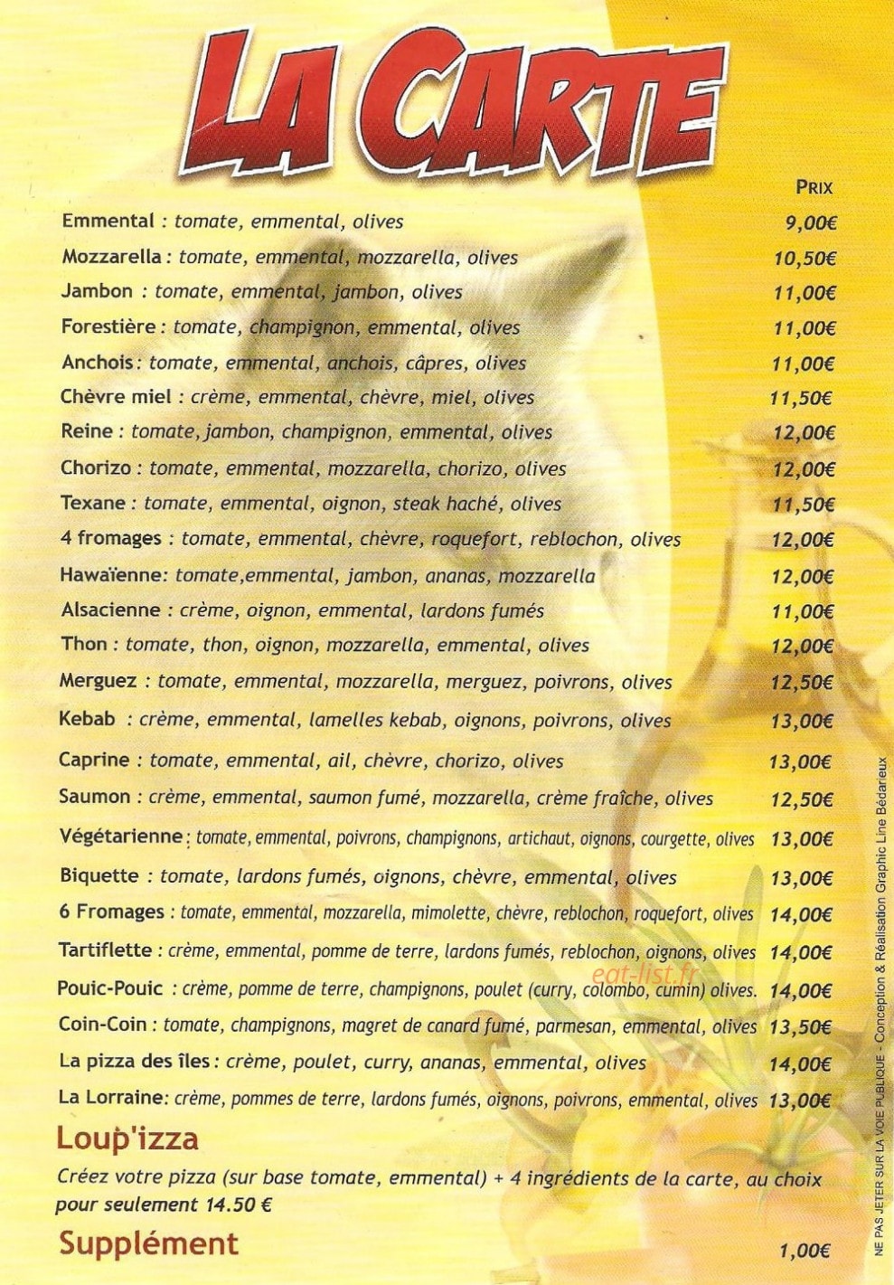 Loup'izza — carte page 2