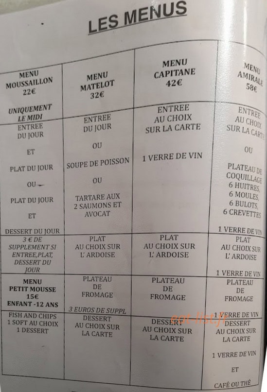 Carte et menu de ÔQG bedaricien à Bedarieux — Les menus