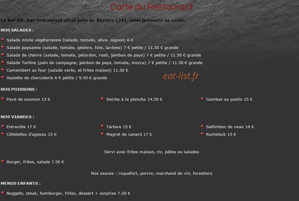 Bel Air — carte page 1