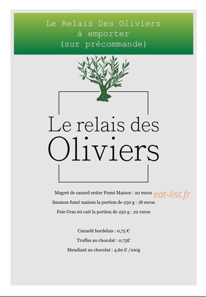 Le relais des Oliviers — carte page 1