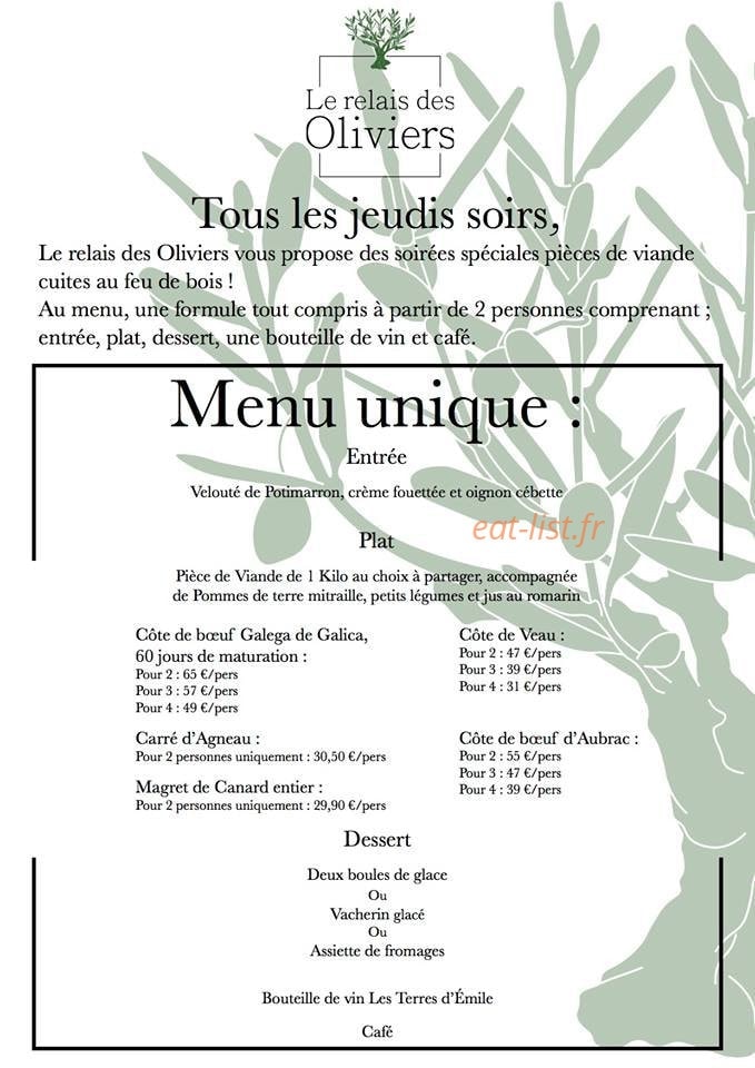 Le relais des Oliviers — carte page 2