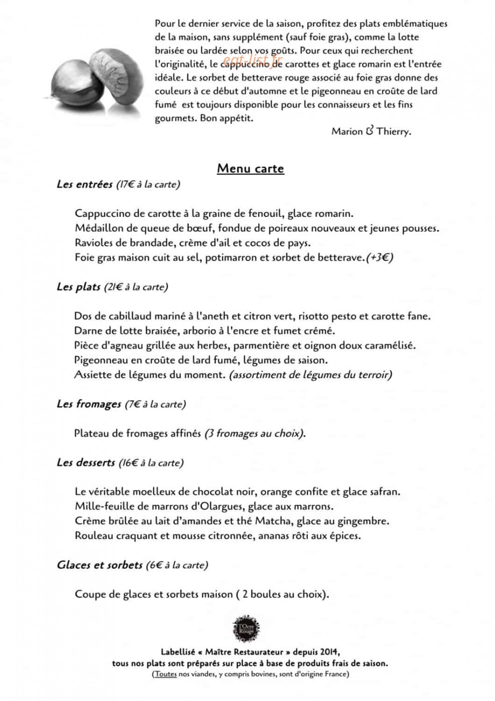 L'ocre Rouge — carte page 1