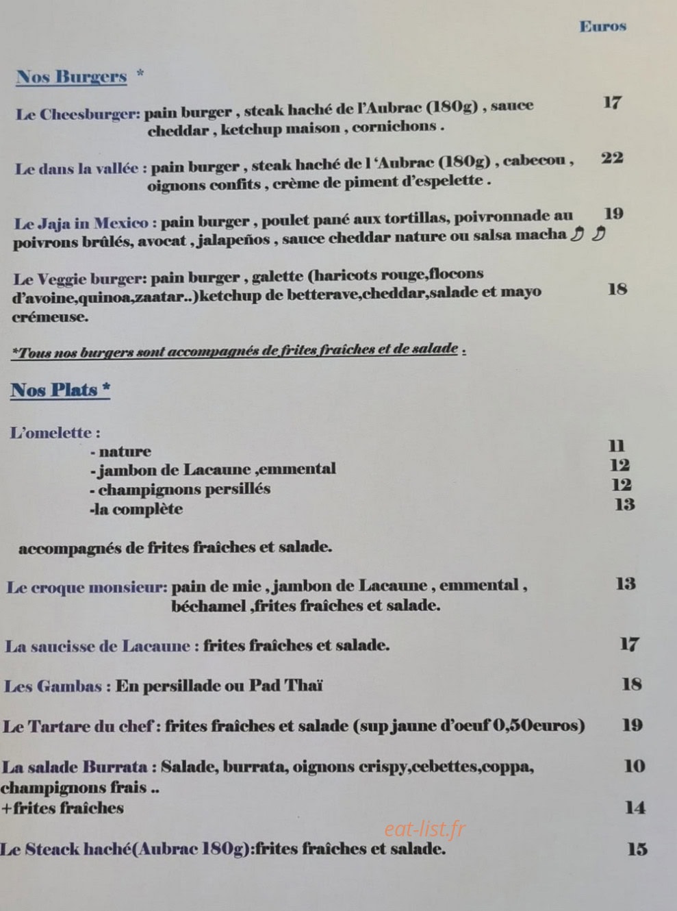 En Avant Guinguette — carte page 1