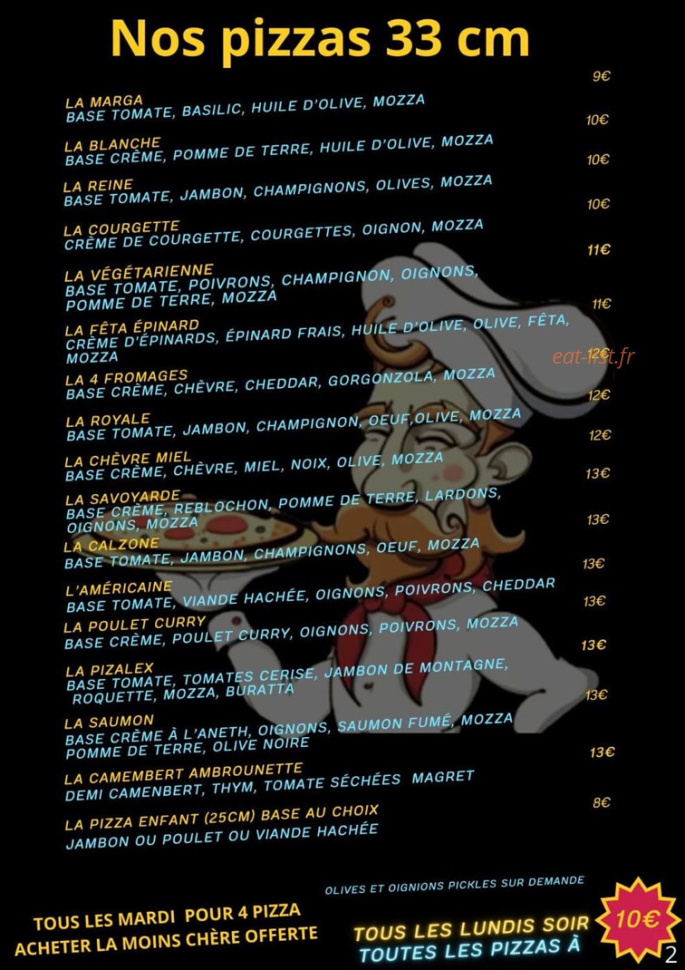 Carte et menu de Florès Food à Le Poujol sur Orb — Les pizzas
