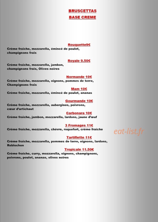 Kriss pizzas — carte page 7