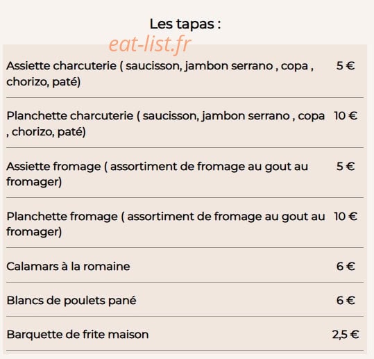 Le 10vin café — carte page 1