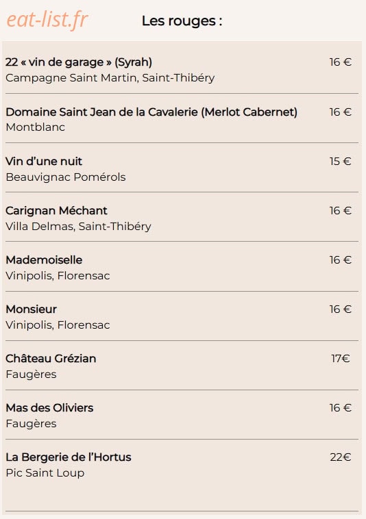 Le 10vin café — carte page 3