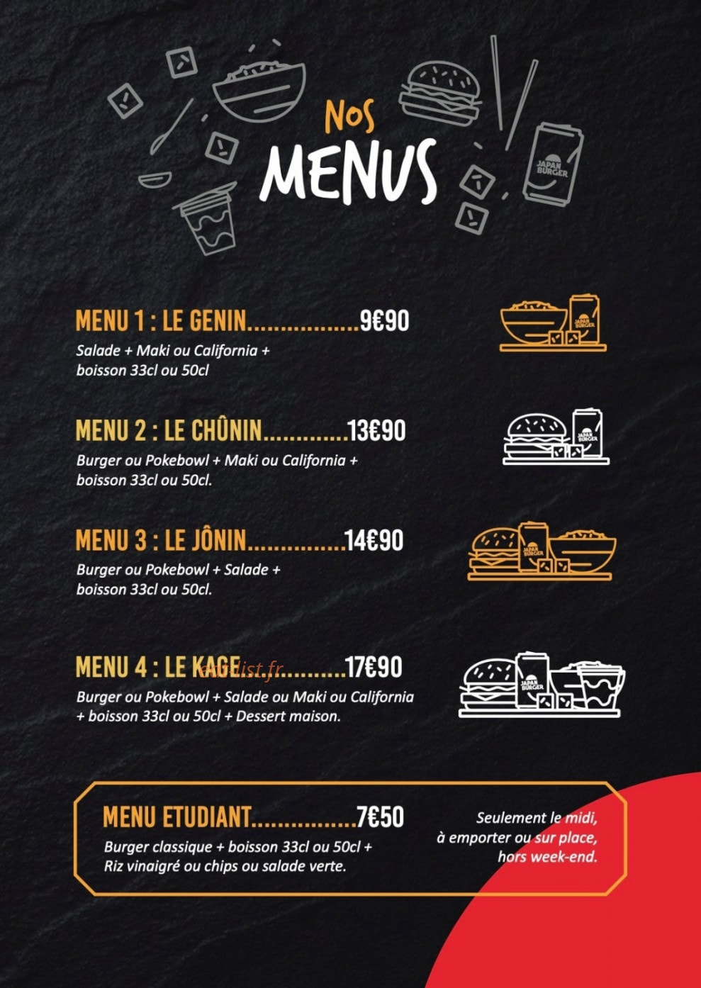Japan Burger — carte page 7
