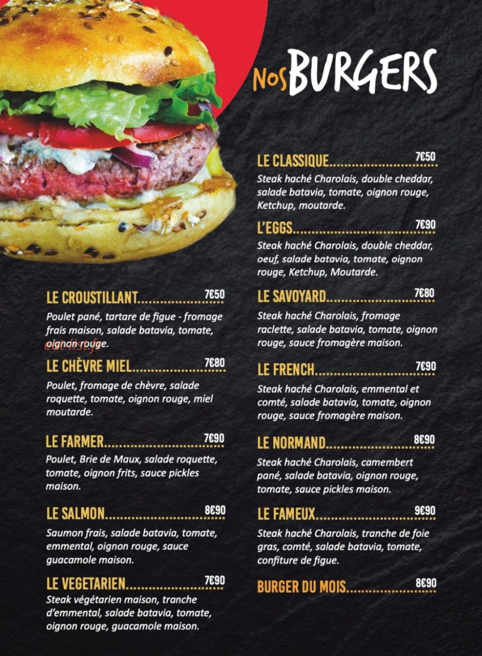 Japan Burger — carte page 2