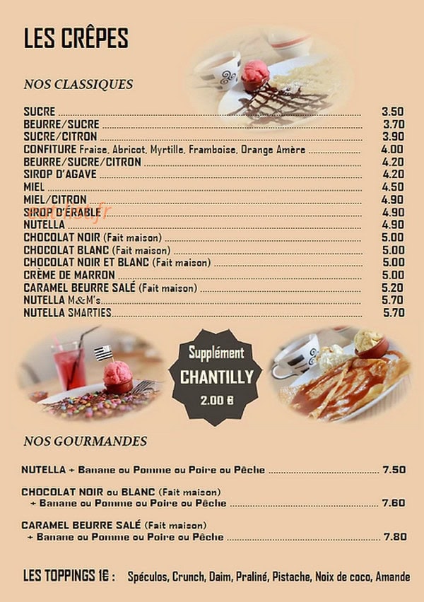 La Paillote À Crêpes — carte page 3