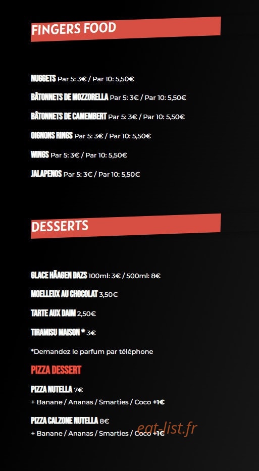 Pop Pizza — carte page 5