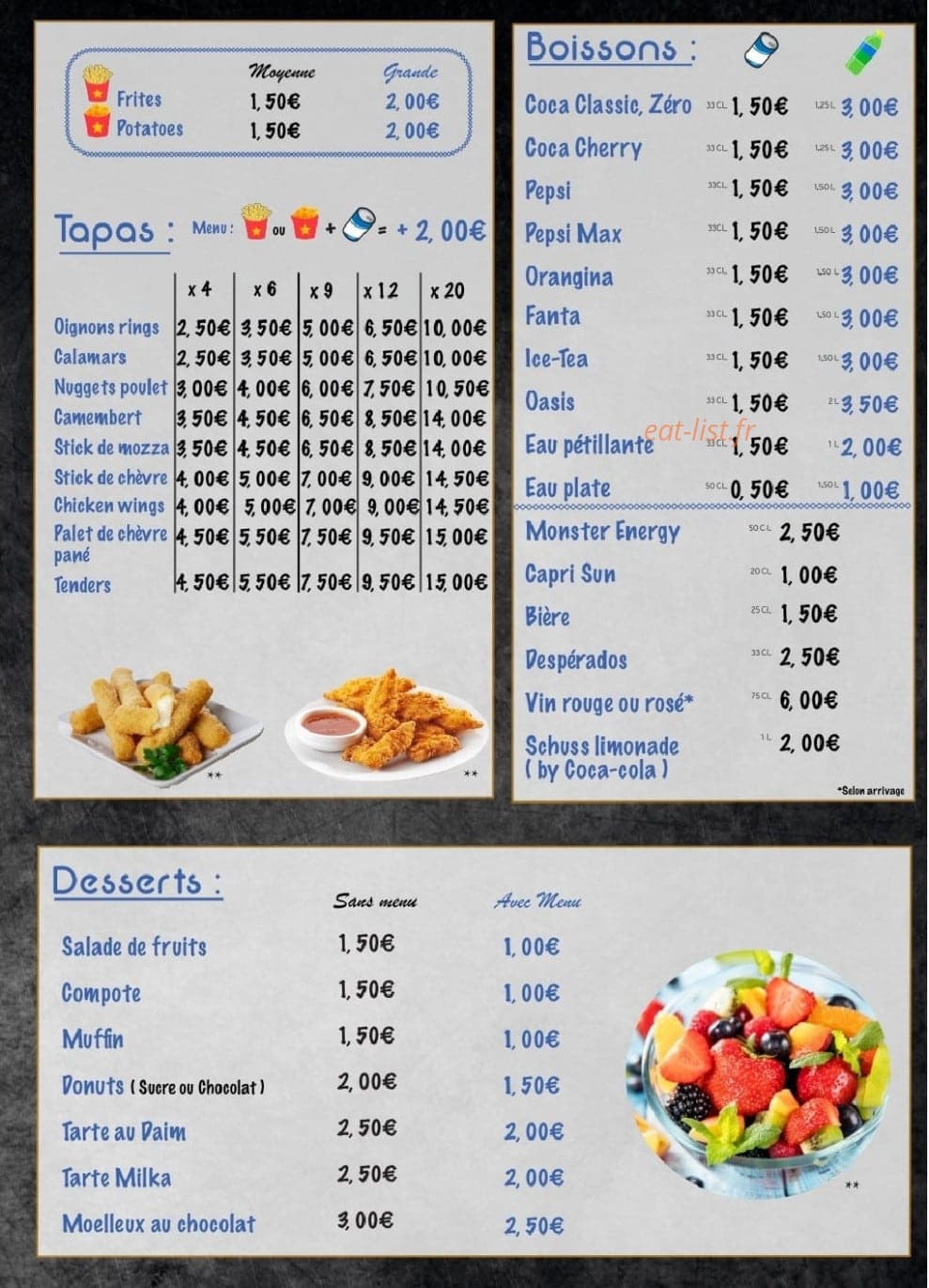 Subfood — carte page 4
