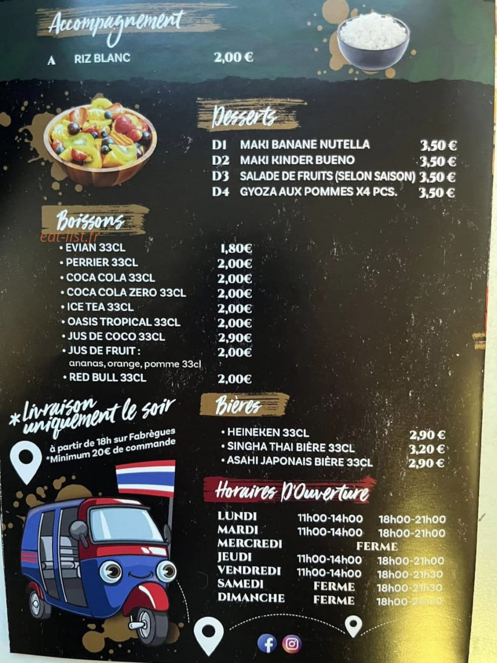 Thaï & Sushi — carte page 5