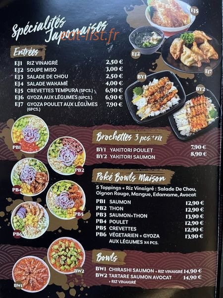 Thaï & Sushi — carte page 1