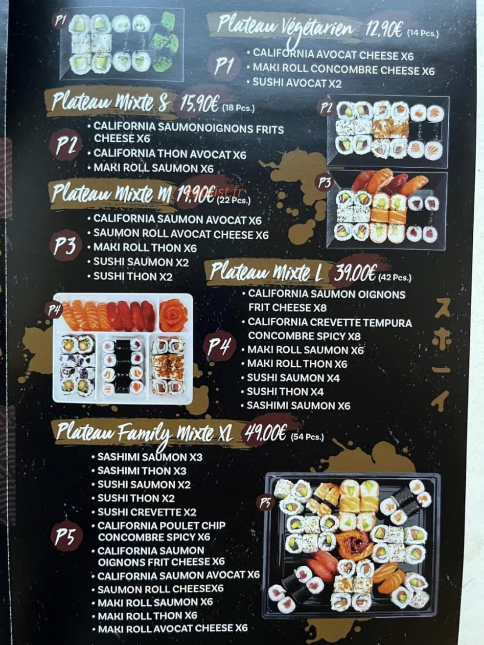 Thaï & Sushi — carte page 3
