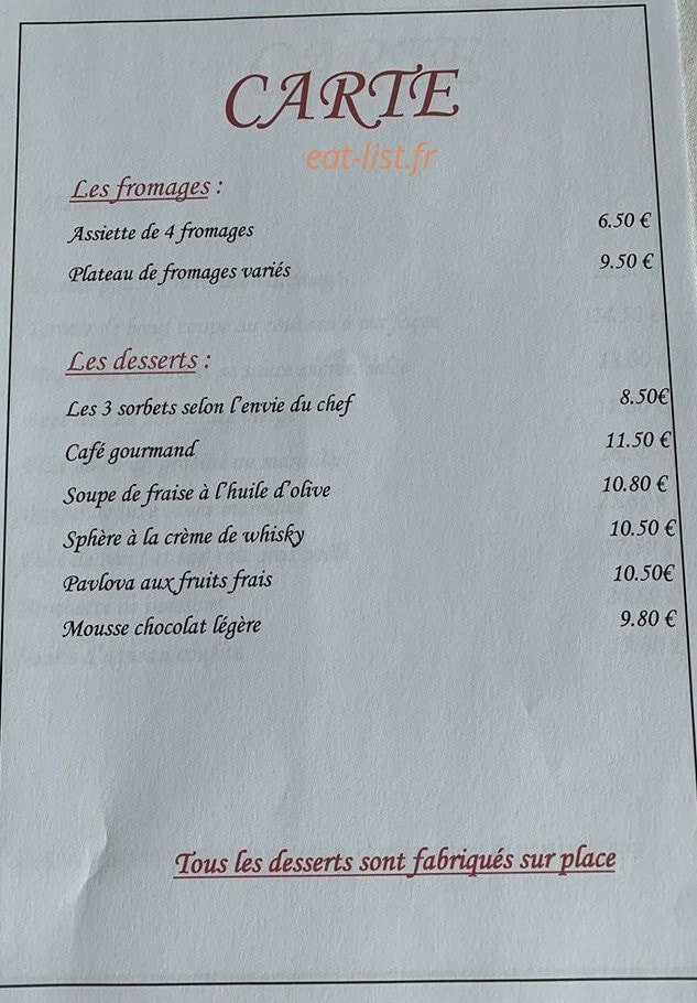 La Reserve — carte page 4