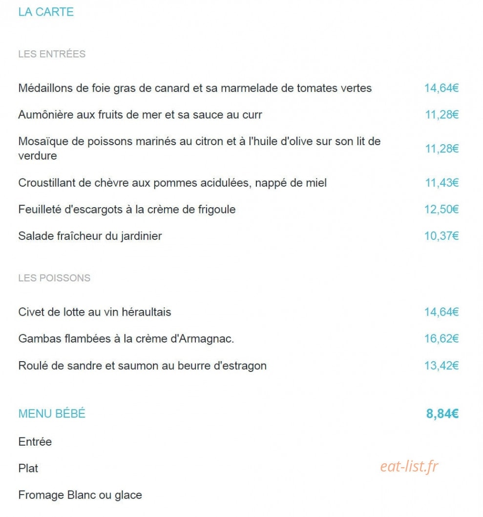 Auberge du lac — carte page 6