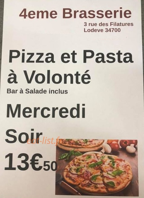 4ème Brasserie — carte page 1