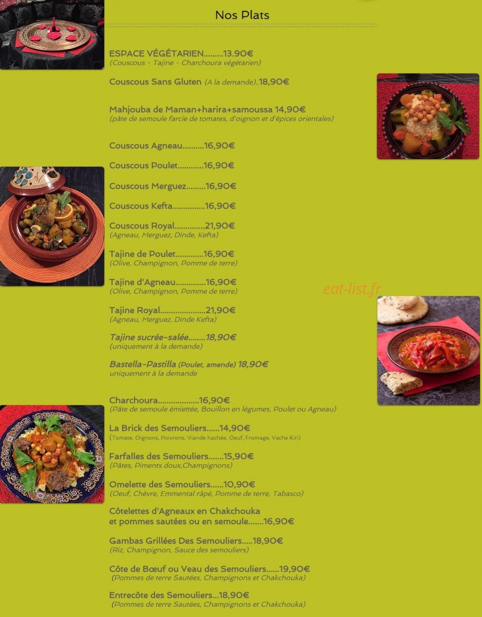 Les Artisans Semouliers — carte page 3