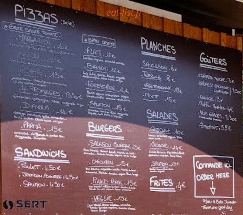 Salagou E-Food — carte page 1