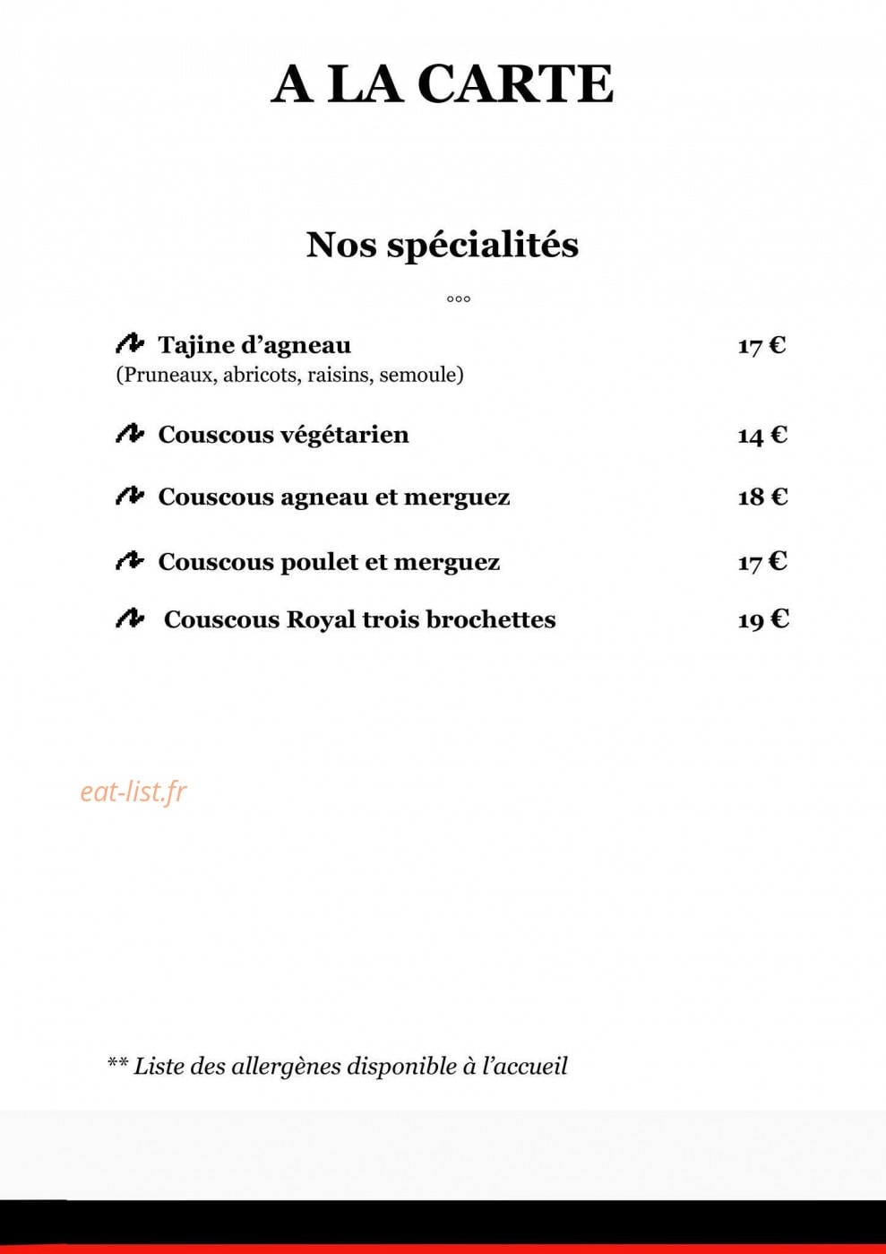 Saveurs Au Grand Sud — carte page 6