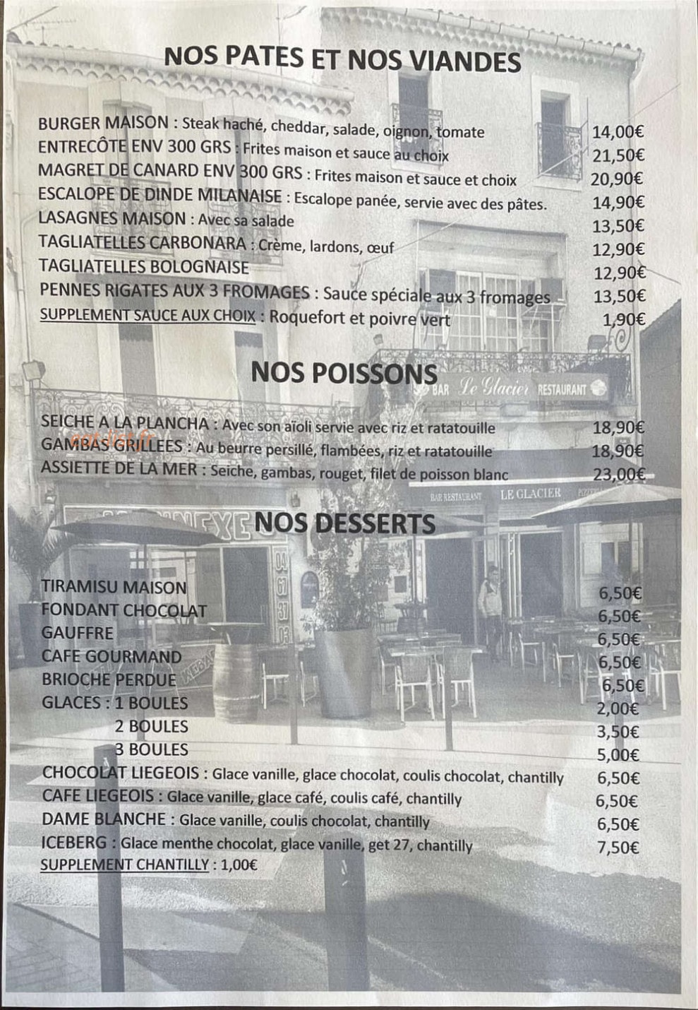 Le Glacier — carte page 2