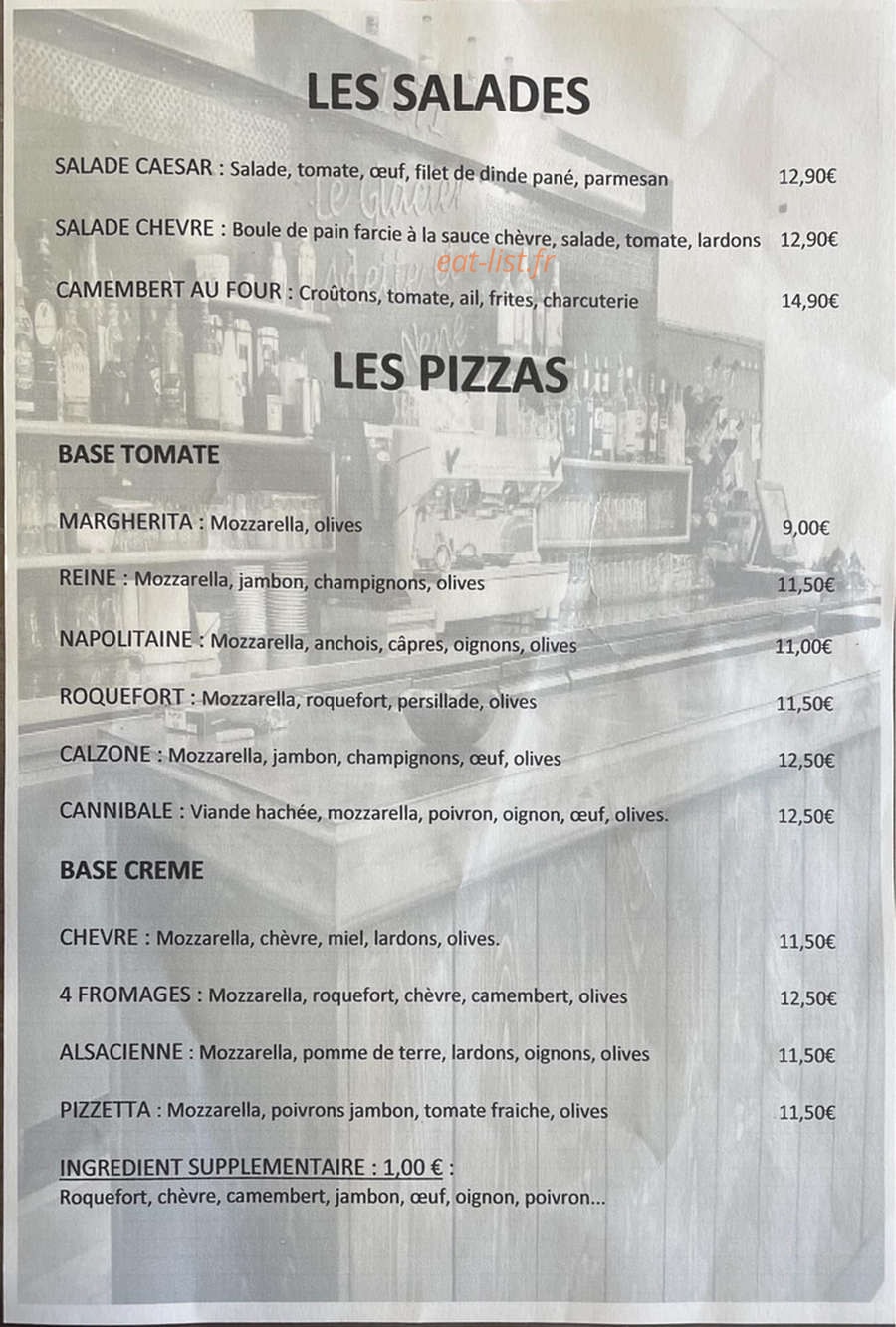Le Glacier — carte page 1