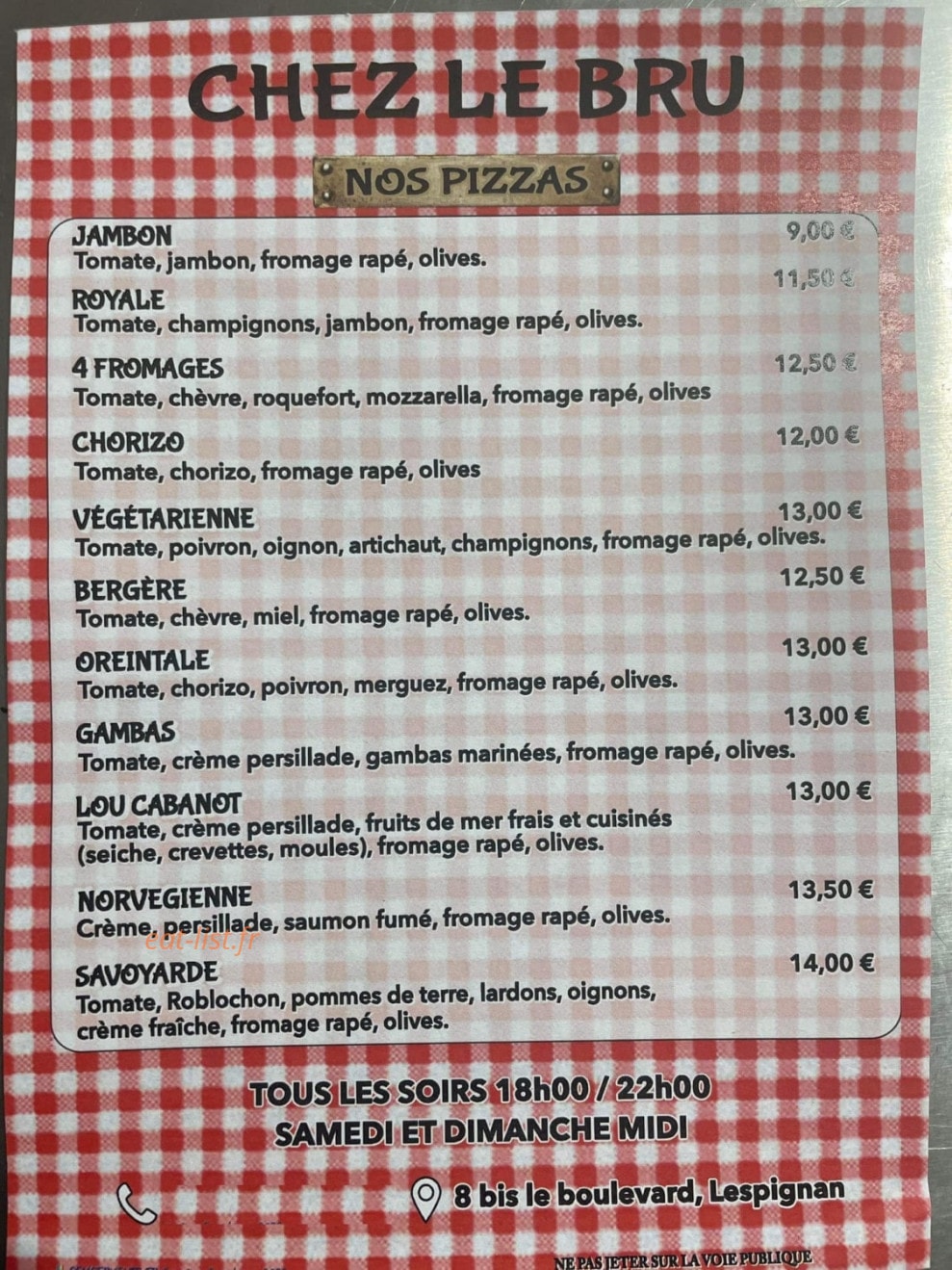 Lou cabanot : Chez lebru — carte page 1
