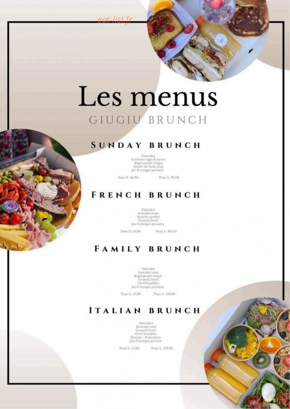 Giugiu Brunch — carte page 1