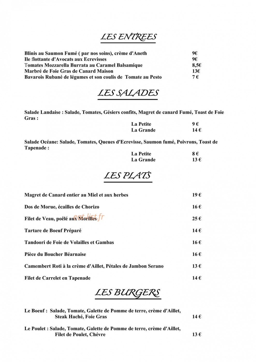 Le Modern — carte page 1
