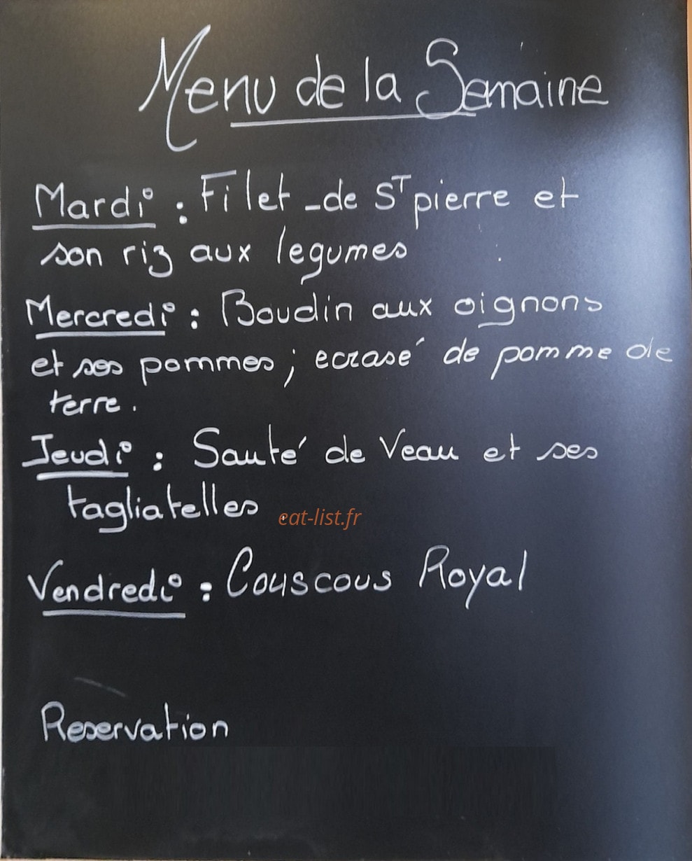 Bar Les Pradéennes — carte page 1