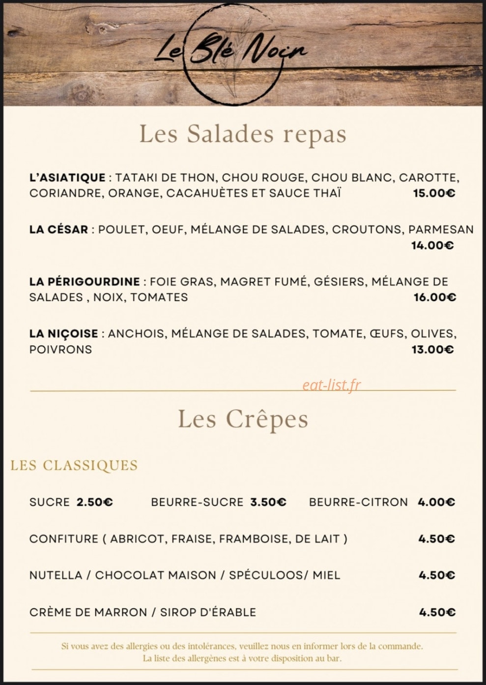 Le Blé Noir — carte page 2