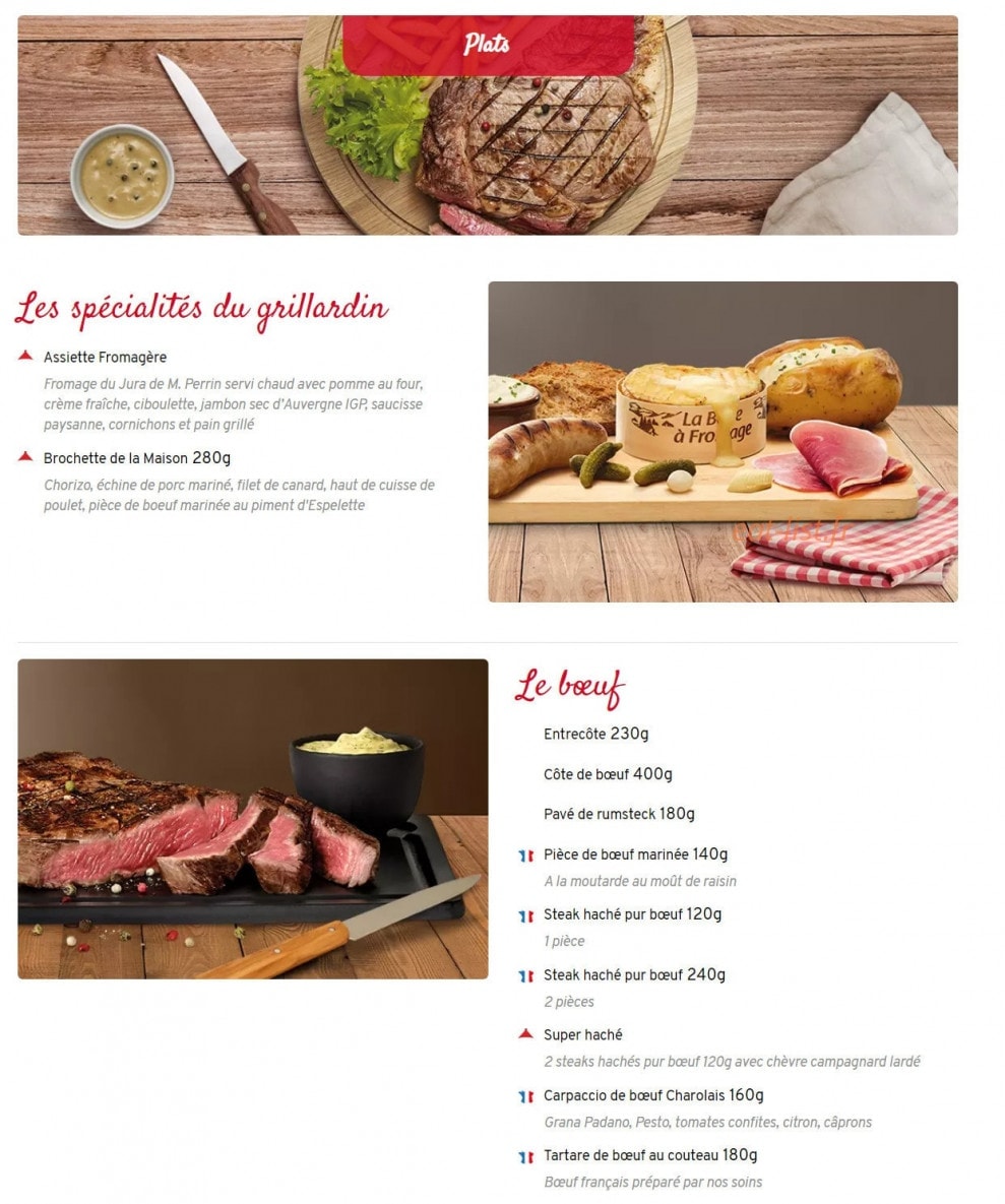 Courtepaille — carte page 2