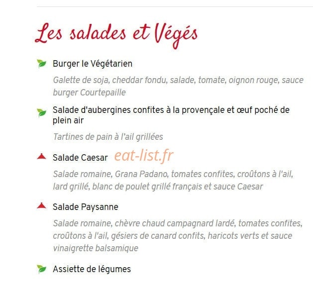 Courtepaille — carte page 5
