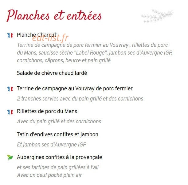 Courtepaille — carte page 1