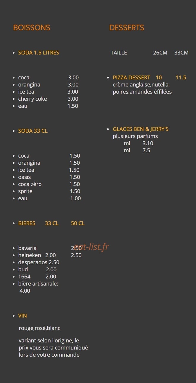 Le Pizzaiologue — carte page 2