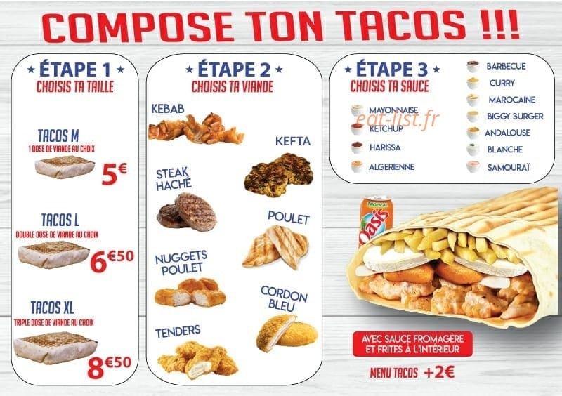 Le Tacos — carte page 2