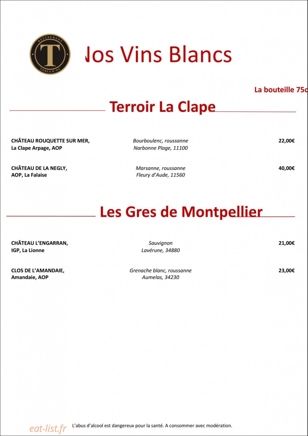 Table D'oc — carte page 12