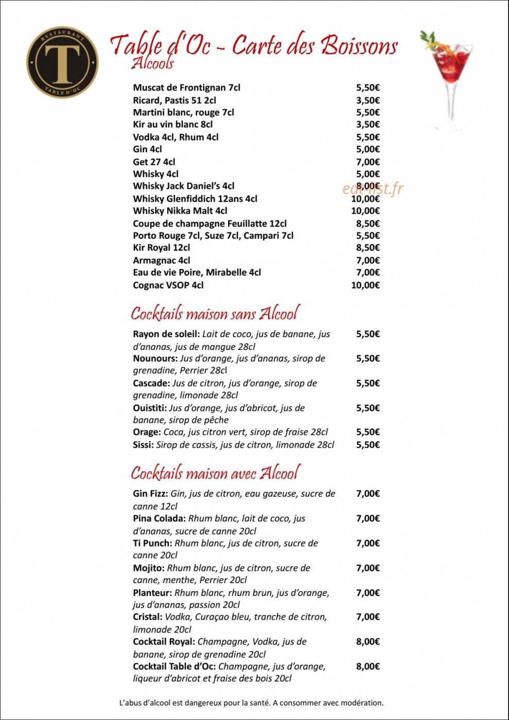 Table D'oc — carte page 16