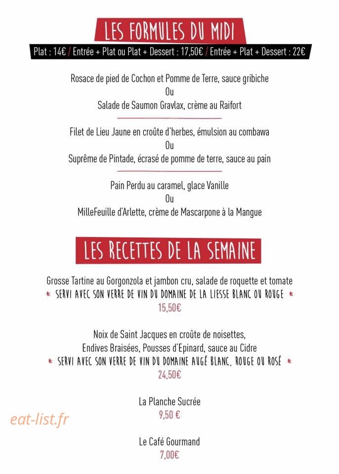 La Recette — carte page 1
