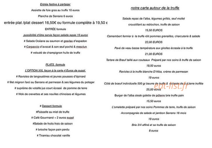 Restaurant L'Alba — carte page 1
